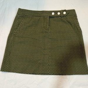 Hunter Green, white polka dots size 0 JCrew skirt